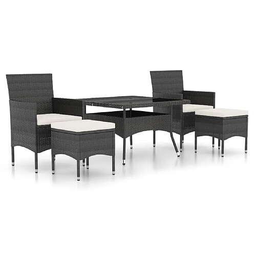 Maison Chic Mobilier à dîner de jardin 9 pcs,Table et chaises d'extérieur résine tressée et verre trempé -GKD337751