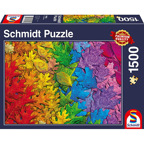 Schmidt Spiele- Puzzle de 1500 pièces Forêt à Feuilles Multicolores, 58993, coloré