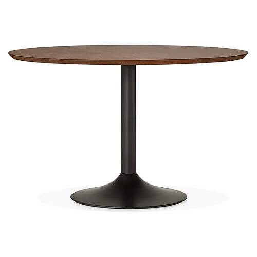 Alterego Table à diner/de bureau ronde 'CHEF' en bois finition Noyer - Ø 120 cm