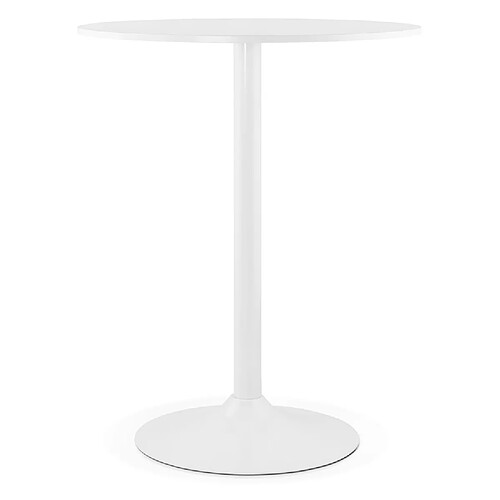 Alterego Mange-debout / table haute 'CARACAS' blanche - Ø 90 cm