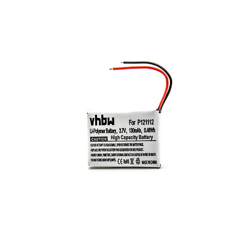 vhbw Li-Polymère batterie 130mAh (3.7V) pour smartwatch montre bracelet fitness Pebble E-Paper, My Kronoz ZeWatch 2