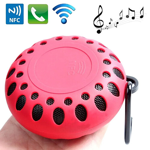 Wewoo Enceinte Bluetooth étanche rouge Haut-parleur imperméable à l'eau portatif de sports de plein air avec la boucle appel mains libres, fonction de NFC