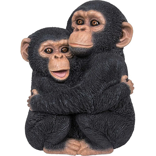 Vivid Arts Chimpanzés enlacés en résine 35 cm.