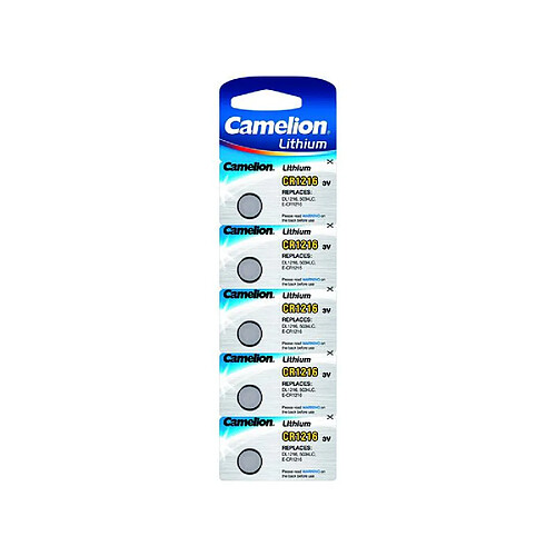 Pack de 5 piles Camelion Lithium CR1216 3V