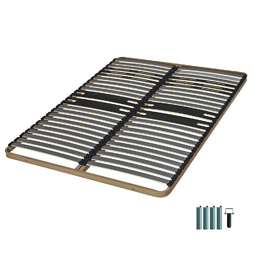 Ebac Sommier à lattes + pieds 140x200 C322 - 46 lattes bois - Fabrication française