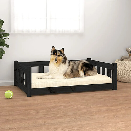 vidaXL Lit pour chien noir 95,5x65,5x28 cm bois de pin solide