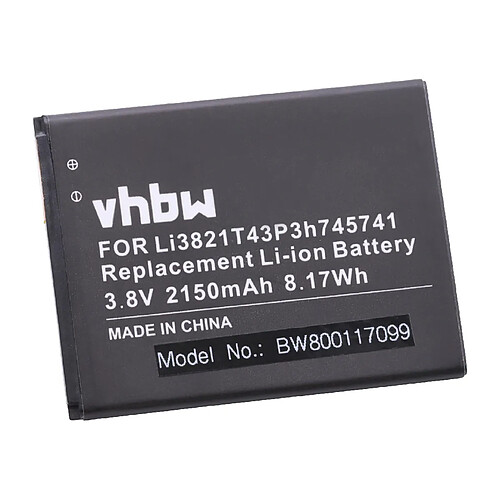 vhbw Li-Ion batterie 2150mAh (3.8V) pour téléphone portable mobil smartphone ZTE Blade L5, Blade L5 Plus, Blade L5 Plus Dual Sim, C370