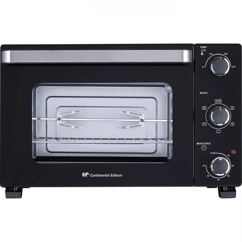 Mini Four Electrique CONTINENTAL EDISON CEMF46B3 - 46L noir - 1800W - Rotissoire, Convection naturelle