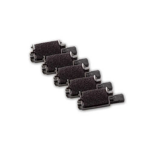 vhbw 5x rouleau encreur compatible avec Canon MP 121 MG, MP 12 D, P 120 D calculatrice de poche, caisse enregistreuse - noir