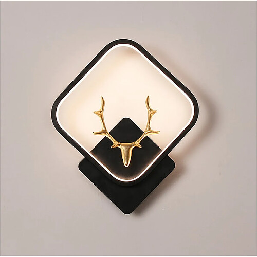 Stoex Lampe Murale Carrée Noir Applique Murale Led Applique Murale D'Intérieur Moderne Pour Salon, Chambre À Coucher, Balcon, Blanc Chaud