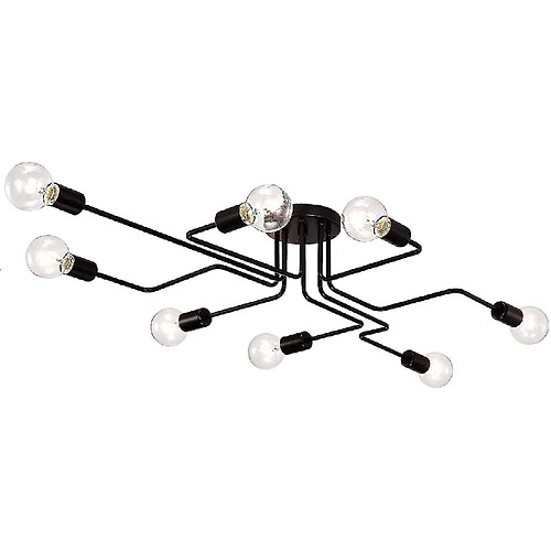 Universal Lampe, vin, plafond, pince, 8 armes, boîtier industriel moderne, métal rétro, E27.