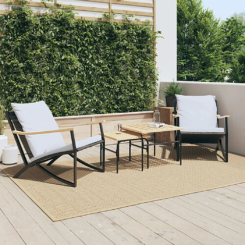 vidaXL Ensemble de meubles de balcon 4 pcs avec coussins acier noir