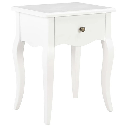 vidaXL Table de chevet Blanc 40 x 30 x 50 cm Bois de pin massif