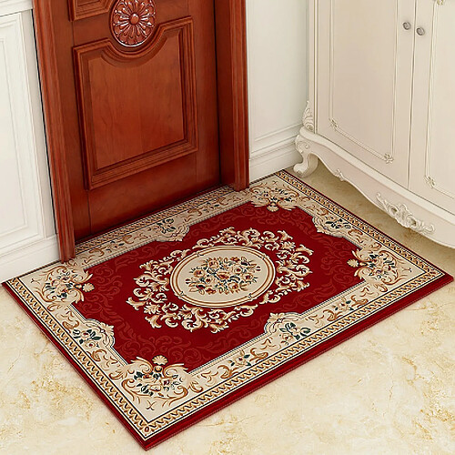 LUUCOZK Tapis de porte avant antidérapant pour entrée intérieure -17-rouge-120x120cm