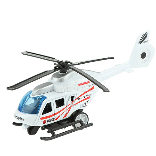 Échelle 1:43 Hélicoptère Diecast Modèle Jouet Pull Back Toy pour Enfants Garçons Blanc