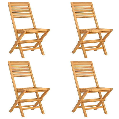 Maison Chic Lot de 4 Chaises de jardin,Fauteuil d'extérieur pliantes 47x62x90 cm bois massif teck -MN67178