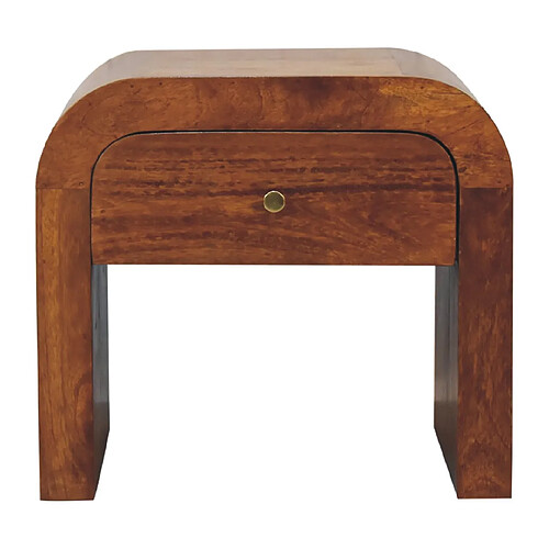 Artisan Furniture Table de nuit Darcy en bois massif noyer avec 1 tiroir, table de nuit