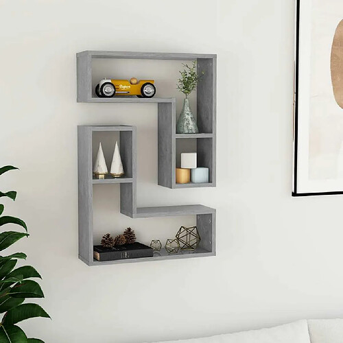 Maison Chic Lot de 2 Étagères murales,Étagère Rangement flottate Gris béton 50x15x50 cm Aggloméré -MN73644