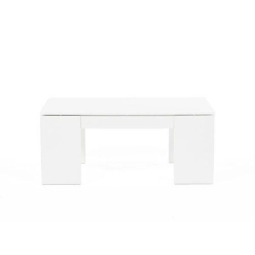 Weber Industries Table basse relevable bois blanc NEWTON