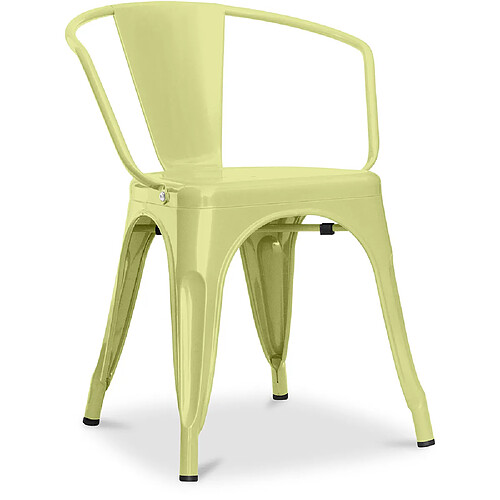 ICONIK INTERIOR Chaise Stylix avec accoudoirs Nouvelle édition - Métal Jaune pâle