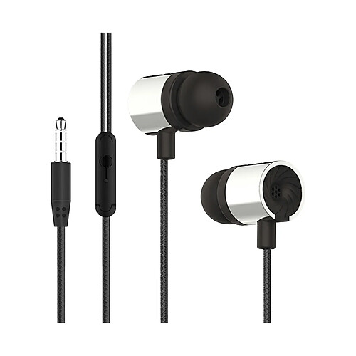 LUUCOZK Écouteurs intra-auriculaires filaires 3,5 mm ergonomiques compatibles HD pour appels et jeux pour la course à pied-Noir