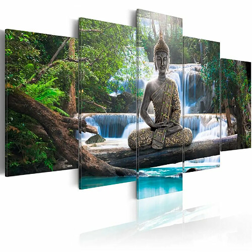 Paris Prix Tableau Imprimé Buddha & Waterfall 50 x 100 cm