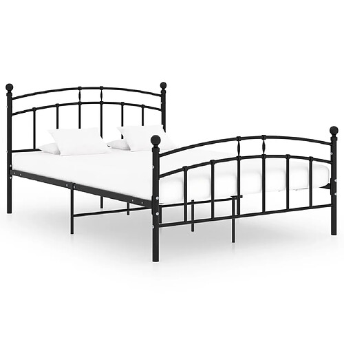 vidaXL Cadre de lit sans matelas noir métal 200x200 cm