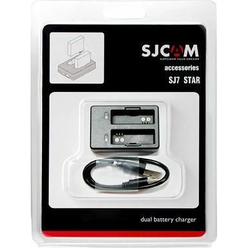 SJCAM sj-Char-sj7 ? Chargeur Double Original sJCAM Compatible avec Batteries du Type SJ7 Star, Couleur Noir