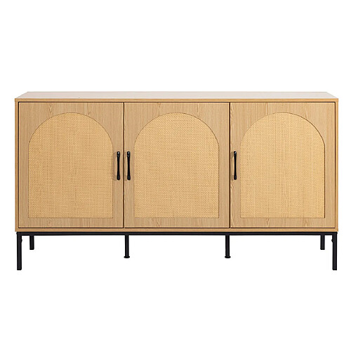 Bestmobilier Nagato - buffet bas - bois - 150 cm