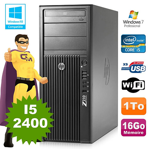 HP WorkStation Z210 Tour Core I5-2400 3.1Ghz 16Go Disque 1To Graveur W7 Wifi · Occasion