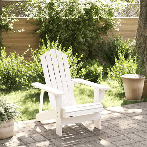 vidaXL Chaise Adirondack blanc 69x85x90,5 cm bois massif de sapin