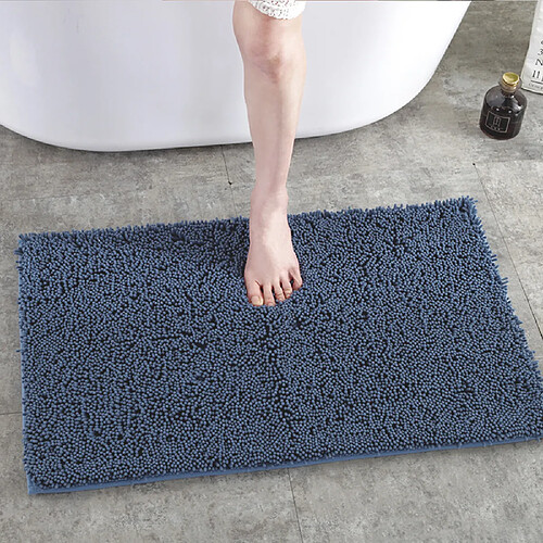 LUUCOZK Tapis de bain antidérapants absorbants à séchage rapide pour salle de bain - Bleu brume-40x60cm