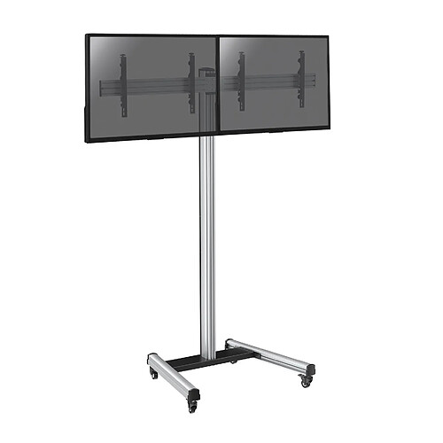 Kimex Support sur roulettes pour 2 écrans TV 43'' - 49'' - Hauteur 240cm