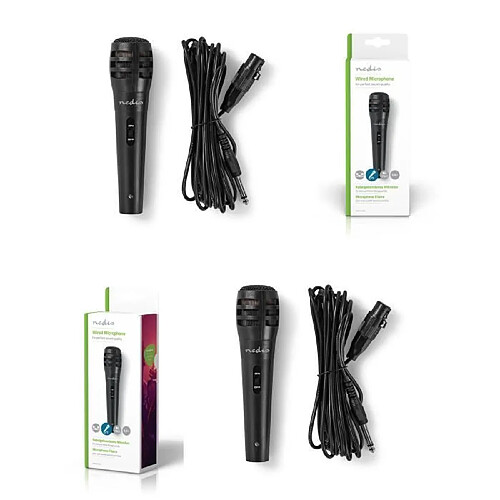 NC Microphone Dynamique Karaoké Câble 5.00 m 80 Hz - 12 kHz 600 Ohm -75 dB Bouton marche/arrêt intégré ABS