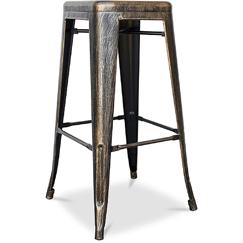 ICONIK INTERIOR Tabouret de bar - Design industriel - 76cm - Stylix Bronze métallisé