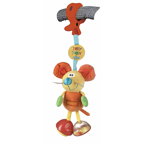 Playgro Jouet pour Poussette Souris Clip Clop, Dès la Naissance, Dingly Dangly Mimsy, Orange/Multicolore, 40144