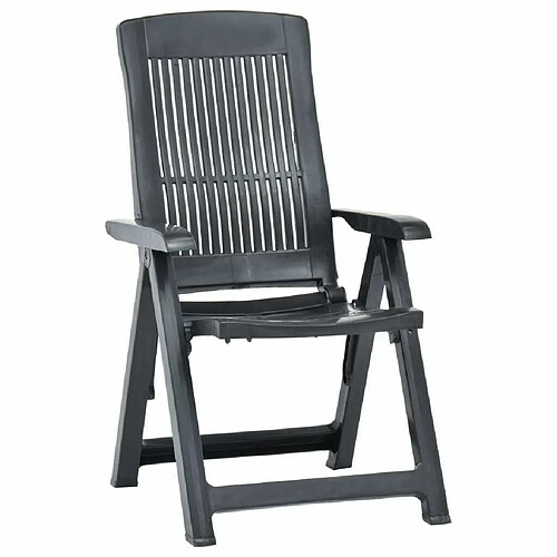 Maison Chic Lot de 2 Chaises inclinables de jardin - Fauteuil d'extérieur Plastique Anthracite -MN15891