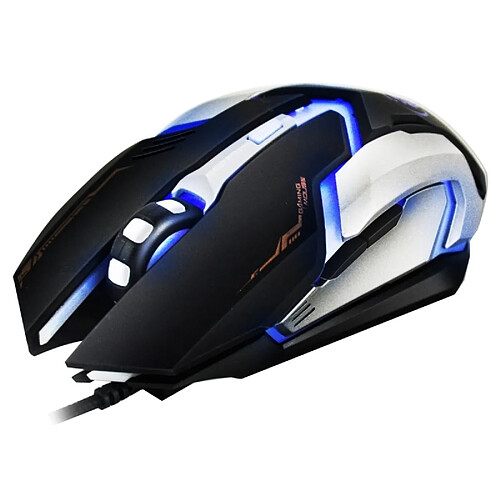 Wewoo Souris noir pour Ordinateur PC Portable LED Coloré Lumière USB 6 Boutons 3200 DPI Filaire Optique Gaming Mouse