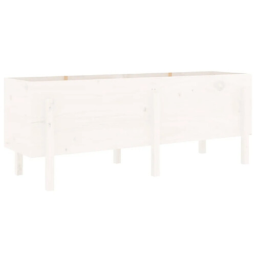 Maison Chic Jardinière,Lit surélevé de jardin - Bac à fleurs - pot de fleur blanc 160x50x57 cm bois de pin massif -GKD10731