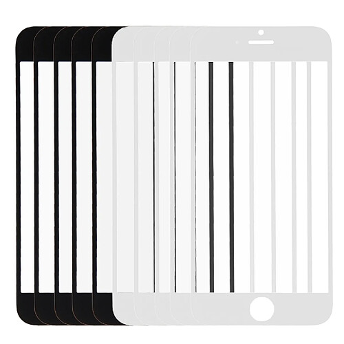 Wewoo Pour iPhone 6 Lentille extérieure blanc en verre d'écran avant 5 PCS Noir + 5 PCS pièce détachée