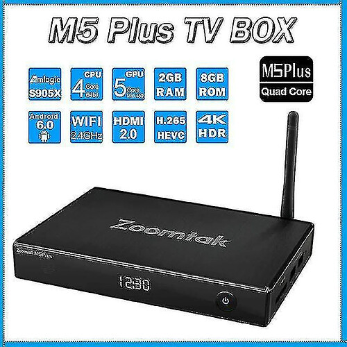 Universal M5 Plus Nouveau 7.1 Smart TV Box 2G 16G S905X Quad Core 2.0GHz H.265 2.4G WiFi HDMI 2.0 Réglage