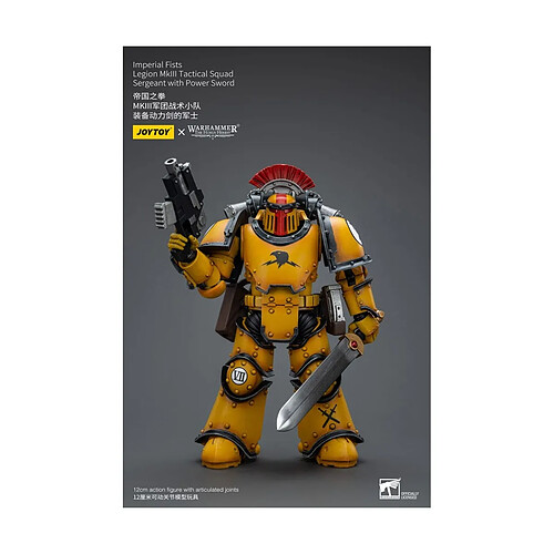 Joy Toy Warhammer The Horus Heresy - Figurine 1/18 Imperial Fists Legion MkIII Tactical Squad Sergeant with Power Sword 12 cm