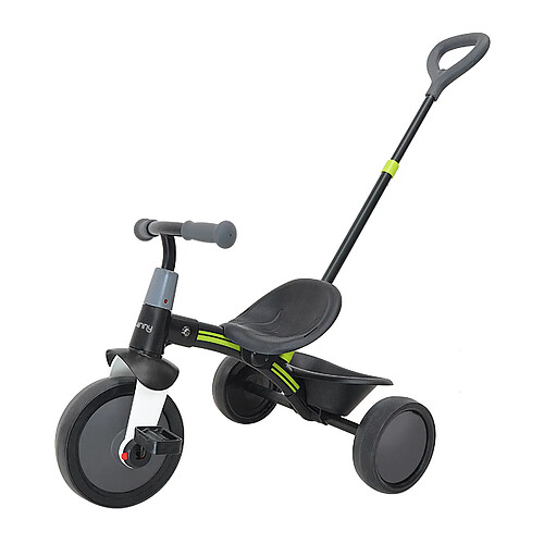 Sunny Tricycle avec Barre de Poussée Amovible - Plastique/Métal - Noir/Gris | Tricycle 3 roues | Draisienne Intérieur/Extérieur pour enfants, panier de rangement | Garçons/Filles, 2 à 5 ans