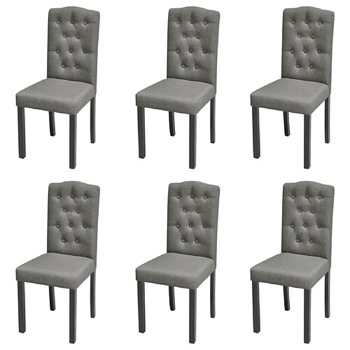 vidaXL Chaises à manger lot de 6 gris tissu