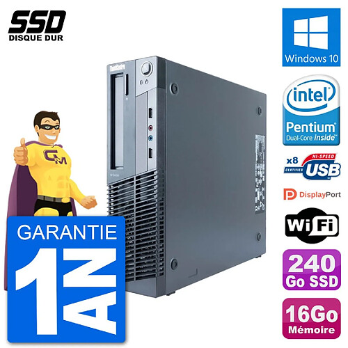 PC Lenovo M91p SFF Intel G630 RAM 16Go SSD 240Go Windows 10 Wifi · Occasion