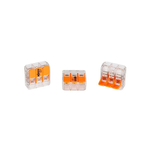 Perel Mini borne de connexion à levier 3 x 0.2 - 4 mm² pour tout type de c,ble