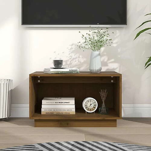 Maison Chic Meuble TV scandinave - Banc TV pour salon Marron miel 60x35x35 cm Bois de pin massif -MN61867