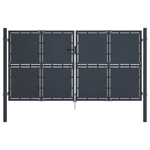 vidaXL Portail de jardin Acier 300 x 125 cm Anthracite