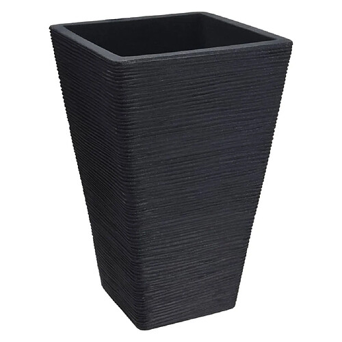 ProGarden Pot à fleurs nervuré carré 55 cm Anthracite