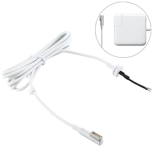 Wewoo Pièce détachée 45W 60W 85W Adaptateur secteur Câble magnétique avec embout en L pour Apple Macbook (Blanc)